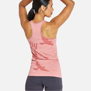Oiselle Flyte Racerback Seamless Running Tank Wings Birds Pink XS